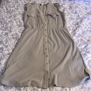 Cream dress with gold buttons